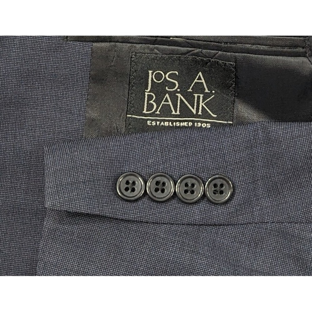 Jos.‎ A. Bank Blazer Sport Coat Sport Jacket 100% Wool 40R Blue/Gray Crosshatch